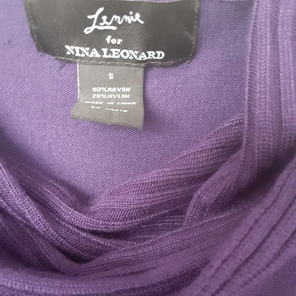 Nina Leonard Purple Sweater Dress. Size Small. - Picture 2 of 3